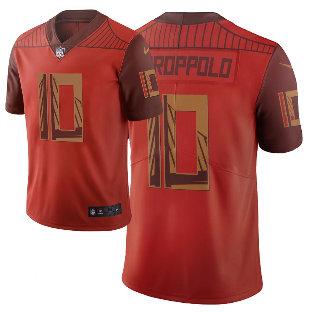 Men Nike NFL San Francisco 49ers #10 jimmy garoppolo Limited city edition orange jersey->new york jets->NFL Jersey